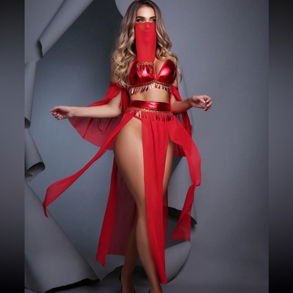 Halloween Fantasy Costume Women's Sexy Genie Costume Pendant - Picture 4 of 5